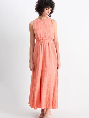 C&A Sukienka fit & flare-w kratę, Pomarańczowy, Rozmiar: 36