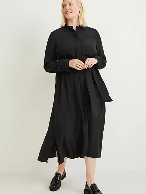 C&A Sukienka kolumnowa z wiskozy, Czarny, Rozmiar: 54