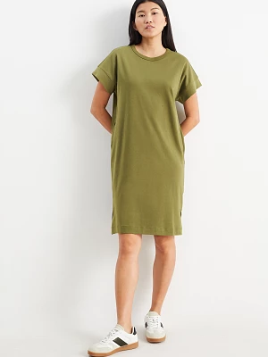C&A Sukienka T-shirtowa basic, Zielony, Rozmiar: XS