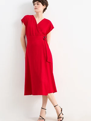 C&A Sukienka w kopertowym stylu, Czerwony, Rozmiar: S