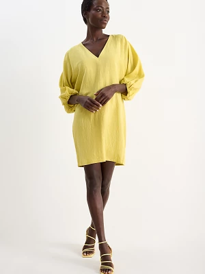 C&A Sukienka z dekoltem w szpic, żółty, Rozmiar: 38