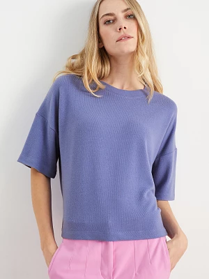 C&A Sweter z dzianiny-z krótkim rękawem, Purpurowy, Rozmiar: S