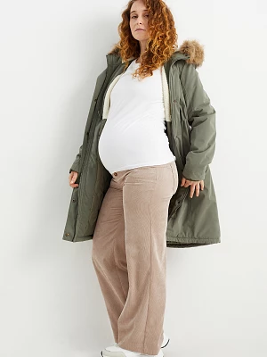 C&A Sztruksowe spodnie ciążowe-relaxed fit, Brązowy, Rozmiar: 34