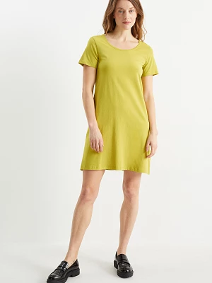 C&A Wielopak basic, 2 szt.-sukienka T-shirtowa, żółty, Rozmiar: XS