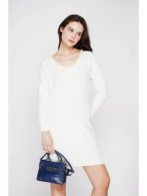 C& Jo Sukienka dzianinowa w kolorze białym rozmiar: 42