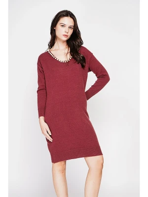 C& Jo Sukienka dzianinowa w kolorze bordowym rozmiar: 40