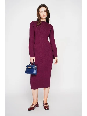 C& Jo Sukienka dzianinowa w kolorze bordowym rozmiar: 38