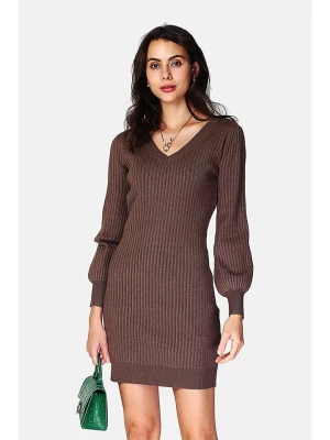C& Jo Sukienka dzianinowa w kolorze ciemnobrązowym rozmiar: 34