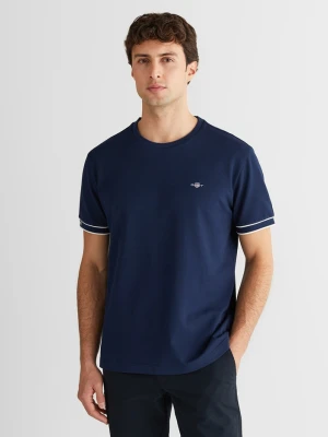 T-shirt pique z okrągłym dekoltem GANT