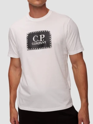 C.P. COMPANY Biały męski t-shirt, Rozmiar M