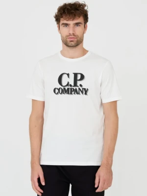 C.P. COMPANY Biały męski t-shirt Short Sleeve, Rozmiar XXL
