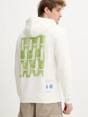 C.P. Company bluza bawełniana męska kolor beżowy z kapturem z nadrukiem 18CMSS313A006312G
