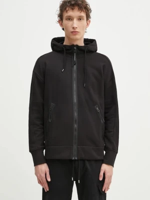 C.P. Company bluza bawełniana męska kolor czarny z kapturem gładka 18CMSS028A005086W