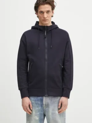C.P. Company bluza bawełniana męska kolor granatowy z kapturem gładka 18CMSS028A005086W