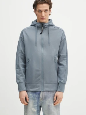 C.P. Company bluza bawełniana męska kolor niebieski z kapturem gładka 18CMSS028A005086W