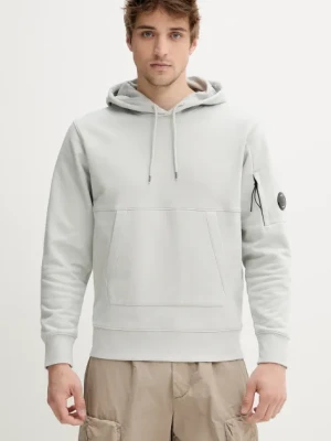 C.P. Company bluza bawełniana męska kolor szary z kapturem gładka 18CMSS024A005086W