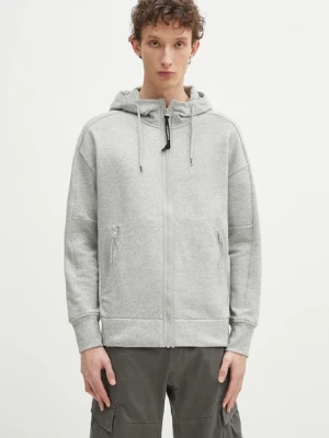 C.P. Company bluza bawełniana męska kolor szary z kapturem gładka 18CMSS028A005086W