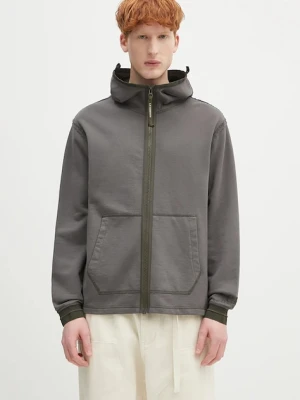 C.P. Company bluza bawełniana męska kolor szary z kapturem gładka 18CMSS162A006090M