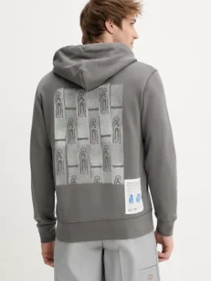 C.P. Company bluza bawełniana męska kolor szary z kapturem z nadrukiem 18CMSS313A006312G