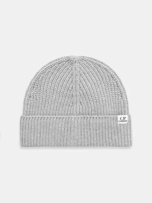 C.P. Company czapka beanie z wełny merino szary