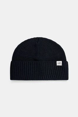 C.P. Company czapka Knit Cap In Re-Wool kolor granatowy gładka 17CMAC293A006595A