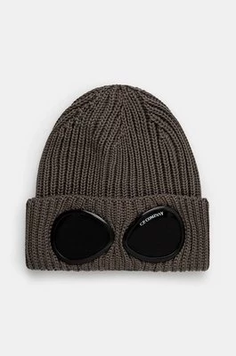 C.P. Company czapka wełniana Extra Fine Merino Wool Goggle Beanie kolor beżowy wełniana 17CMAC122A005509A