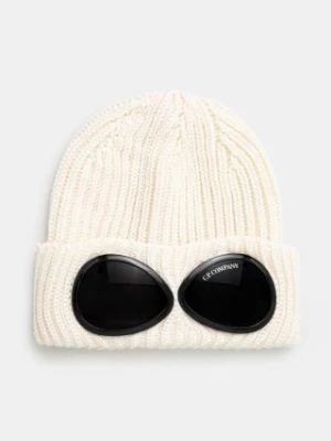 C.P. Company czapka wełniana Extra Fine Merino Wool Goggle Beanie kolor beżowy wełniana 17CMAC122A005509A