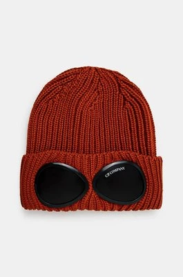 C.P. Company czapka wełniana Extra Fine Merino Wool Goggle Beanie kolor brązowy wełniana 17CMAC122A005509A