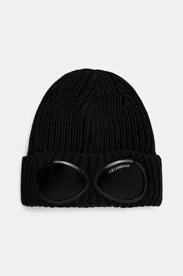 C.P. Company czapka wełniana Extra Fine Merino Wool Goggle Beanie kolor czarny wełniana 17CMAC122A005509A