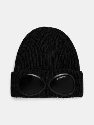 C.P. Company czapka wełniana Extra Fine Merino Wool Goggle Beanie kolor czarny wełniana 17CMAC122A005509A