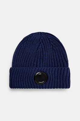 C.P. Company czapka wełniana Extra Fine Merino Wool Goggle Beanie kolor granatowy wełniana 17CMAC272A005509A