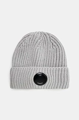 C.P. Company czapka wełniana Extra Fine Merino Wool Goggle Beanie kolor szary wełniana 17CMAC272A005509A