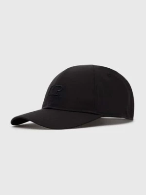 C.P. Company czapka z daszkiem Chrome-R Logo Cap kolor czarny z aplikacją 16CMAC147A005904A