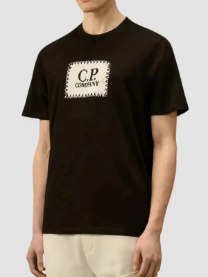 C.P. COMPANY Czarny męski t-shirt, Rozmiar L