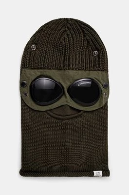 C.P. Company kominiarka wełniana Ski Mask kolor zielony 17CMAC301A005509A