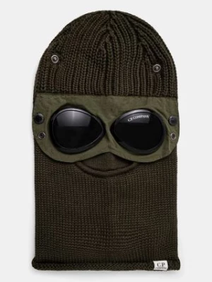 C.P. Company kominiarka wełniana Ski Mask kolor zielony 17CMAC301A005509A