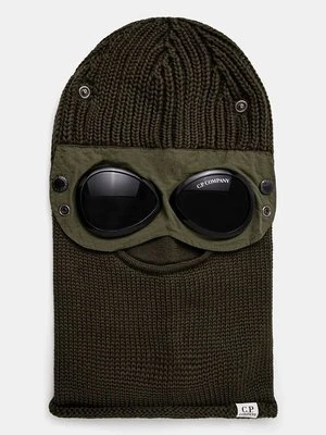 C.P. Company kominiarka wełniana Ski Mask kolor zielony 17CMAC301A005509A