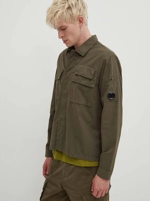 C.P. Company koszula bawełniana Gabardine męska kolor zielony regular z kołnierzykiem klasycznym 16CMSH121A002824G