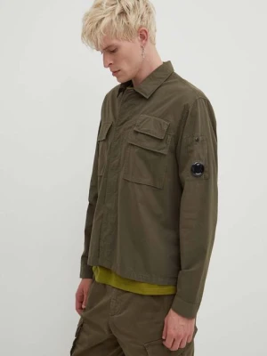 C.P. Company koszula bawełniana Gabardine męska kolor zielony regular z kołnierzykiem klasycznym 16CMSH121A002824G