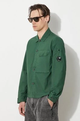 C.P. Company koszula bawełniana Ottoman męska kolor zielony regular z kołnierzykiem klasycznym 16CMSH153A006406O