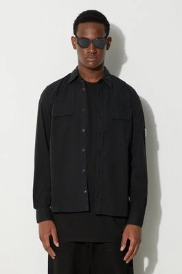 C.P. Company koszula GABARDINE BUTTONED SHIRT męska kolor czarny 15CMSH157A002824G