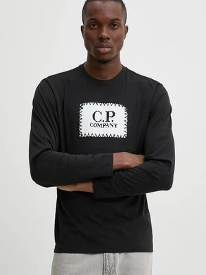 C.P. Company longsleeve bawełniany kolor czarny z nadrukiem 17CMTS169A005100W