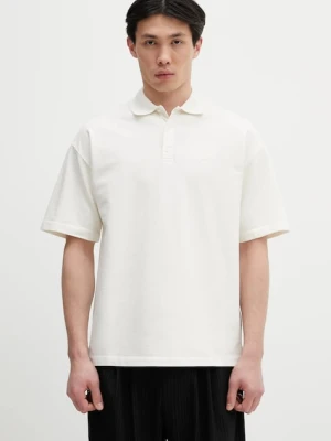 C.P. Company polo bawełniane męski kolor beżowy gładki 18CMPL320A110396G