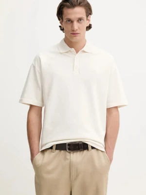 C.P. Company polo bawełniane męski kolor beżowy gładki 18CMPL320A110396G