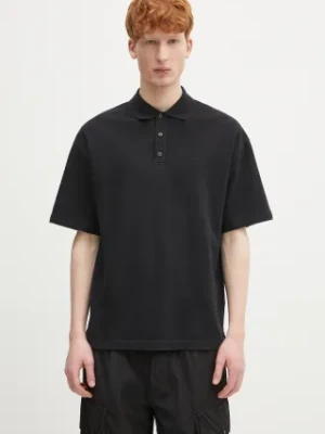 C.P. Company polo bawełniane męski kolor czarny gładki 18CMPL320A110396G
