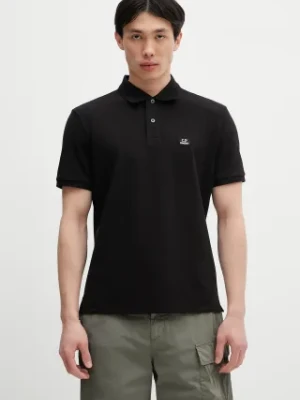 C.P. Company polo męski kolor czarny gładki 18CMPL065A005263W