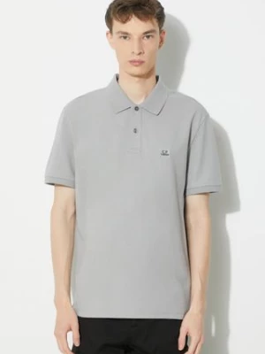 C.P. Company polo Stretch Piquet Regular męski kolor szary z aplikacją 16CMPL094A005263W