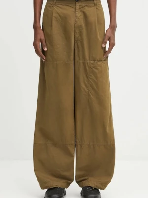 C.P. Company spodnie bawełniane męskie kolor zielony w fasonie cargo 19CMPA065A110324G