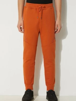 C.P. Company spodnie dresowe bawełniane Diagonal Raised Fleece Lens Sweatpants kolor pomarańczowy gładkie 17CMSP084A005086W