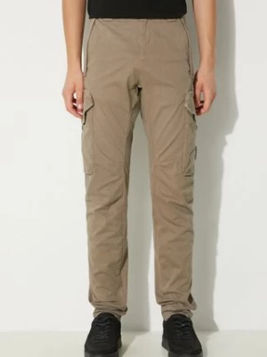 C.P. Company spodnie Stretch Sateen Ergonomic Lens Cargo Pants męskie kolor beżowy dopasowane 17CMPA058A005529G